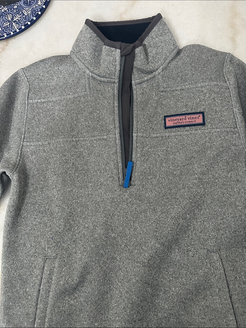 Vineyard Vines kids Heather Gray Half-Zip Pullover Sweater
